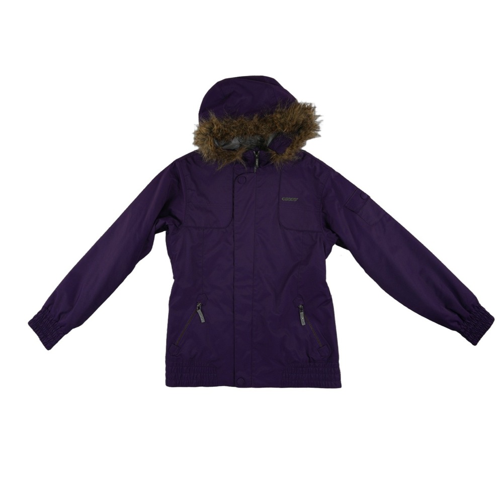 Sims Snowboard Jacket Women's Size Large Purple Faux Fur Hood Coat